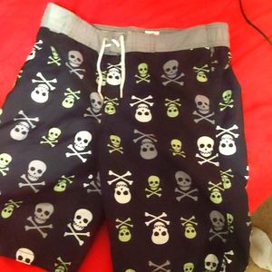 They are black skulls swimming trunks